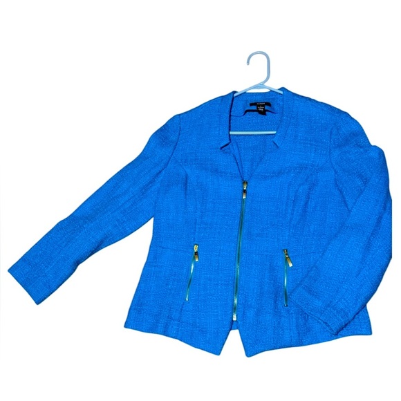 Alfani Jackets & Blazers - Alfani Women's Turquoise and Gold Hardware Jacket Size 8